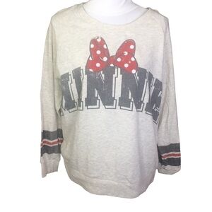 Disney land resort heather gray Minnie pullover sweatshirt double side graphic
